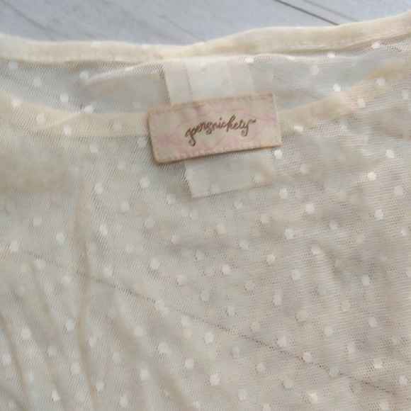 Persnickety Cream Sheer Swiss Dot Top - Picture 6 of 10